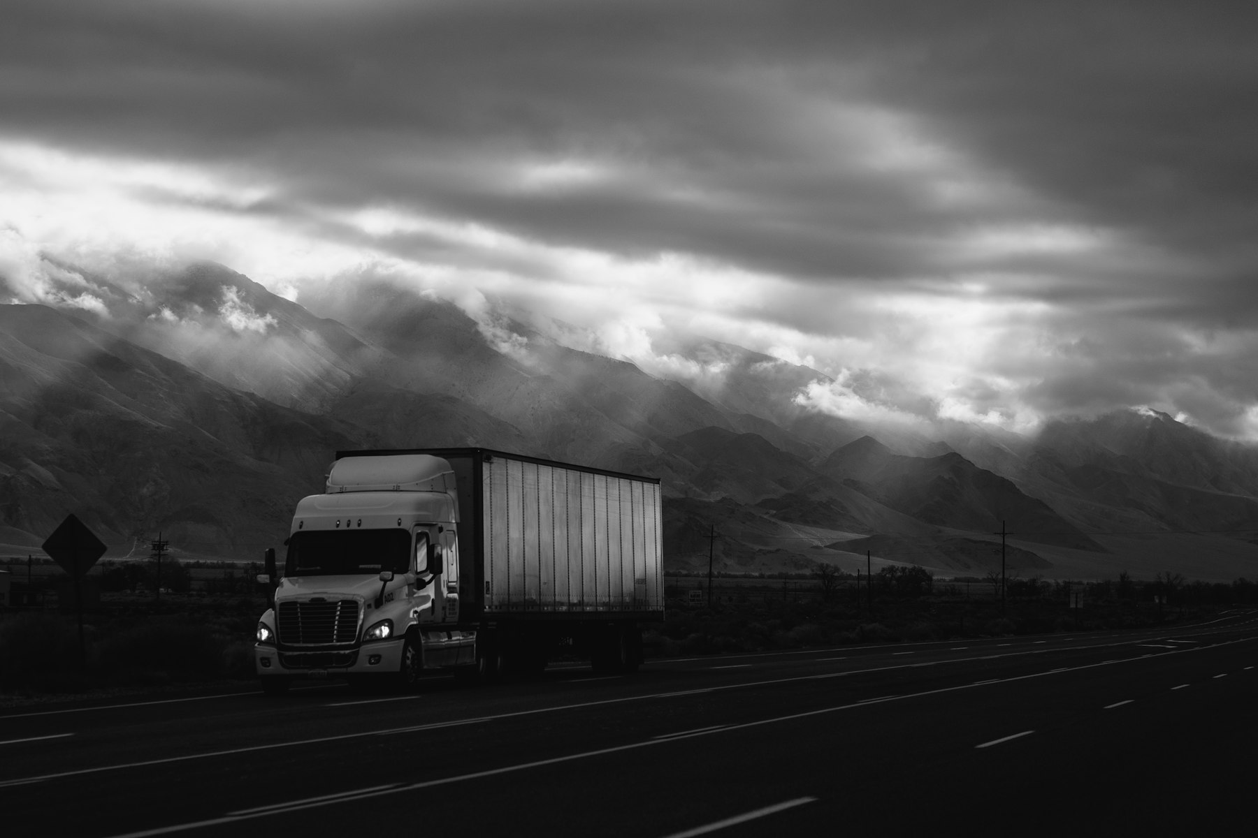 A vehicle transport truck traveling on a highway